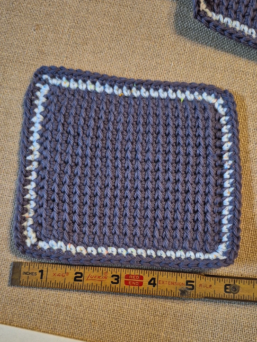 Set Of Four Handmade Mug Rug | Crochet Coaster 100% Cotton • Approx 5"x6" - Picture 4 of 9